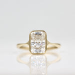 Load image into Gallery viewer, 3 ct Radiant Cut Solitaire Moissanite Bezel Diamond Engagement Ring