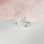 Load image into Gallery viewer, 4.50СT Radiant Cut Moissanite Diamond Hidden Halo Engagement Ring
