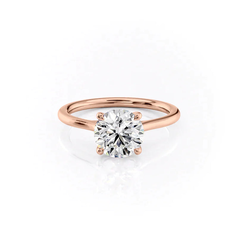 2 CT Round Cut Moissanite Diamond Solitaire Engagement Ring With Unique Pave Setting