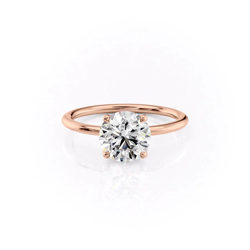 2.5 CT Round Cut Moissanite Diamond Solitaire Engagement Ring
