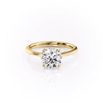 Load image into Gallery viewer, Stunning 2 CT Round Cut Moissanite Solitaire Ring in Unique Pave Setting