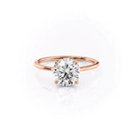 Load image into Gallery viewer, 2 CT Round Cut Classic Solitaire Hidden Halo Moissanite Diamond Ring
