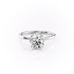 Load image into Gallery viewer, 2.5 CT Round Cut Moissanite Diamond Ring With Partial Hidden Halo