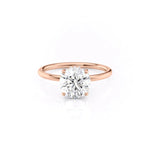 Load image into Gallery viewer, 2 CT Round Cut Hidden Halo Moissanite Diamond Ring With Matching Wedding Band