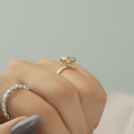 Load image into Gallery viewer, 2 CT Round Cut Hidden Halo Moissanite Diamond Engagement Ring