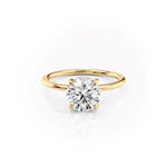 Load image into Gallery viewer, 2 CT Round Cut Moissanite Engagement Diamond Ring With Hidden Halo