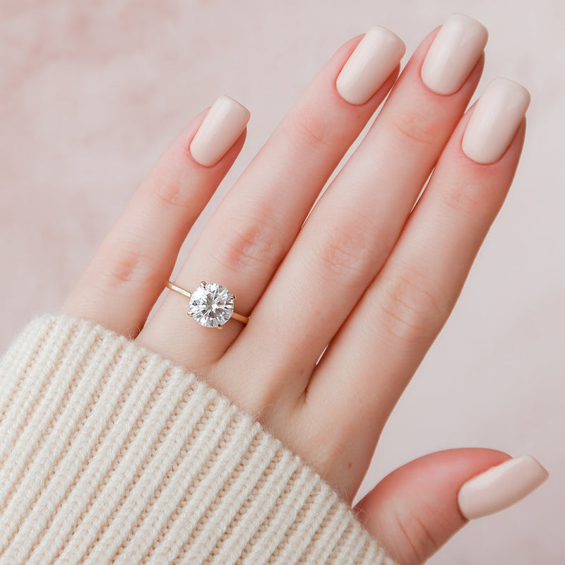 2 CT Round Cut Twinkling Pave Moissanite Diamond Ring