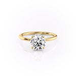 Load image into Gallery viewer, 2.5 CT Round Cut Moissanite Diamond Ring With Partial Hidden Halo