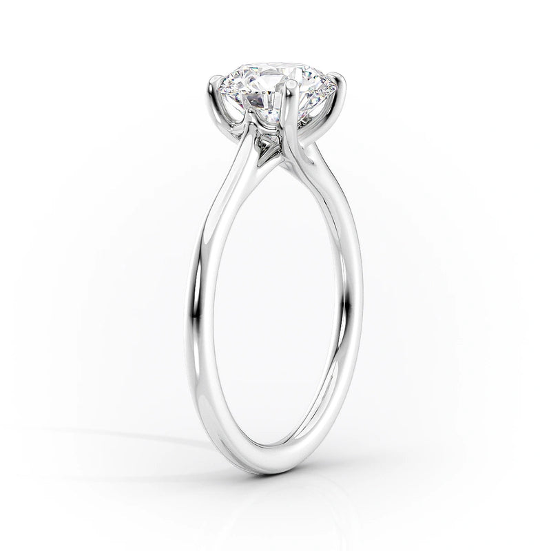 2 CT Round Cut Moissanite Diamond Solitaire Engagement Ring With Unique Pave Setting