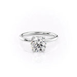 Load image into Gallery viewer, 2 CT Round Cut Unique Pave Setting Moissanite Solitaire Diamond Ring