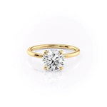 Load image into Gallery viewer, 2 CT Round Cut Hidden Halo Moissanite Diamond Engagement Ring