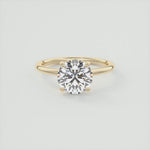 Load image into Gallery viewer, 2 CT Round Flush Stacking Low Profile Solitaire Moissanite Engagement Ring