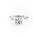 Load image into Gallery viewer, 2 CT Round Cut Moissanite Diamond Solitaire Engagement Ring With Unique Pave Setting