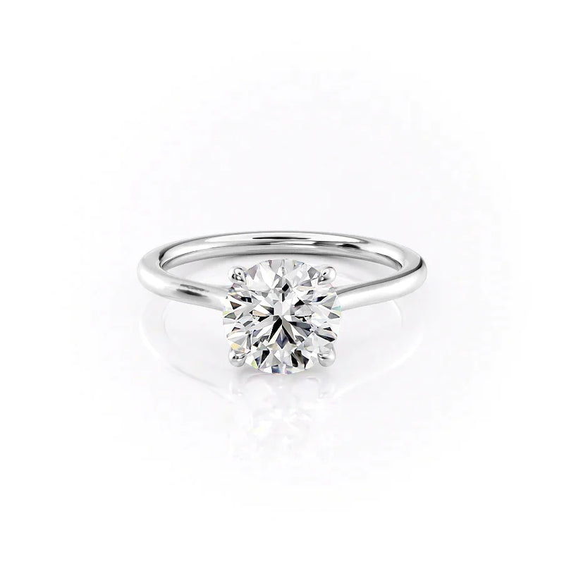 2 CT Round Cut Moissanite Diamond Solitaire Engagement Ring With Unique Pave Setting
