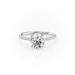Load image into Gallery viewer, 2 CT Round Cut Pave Moissanite Diamond Ring
