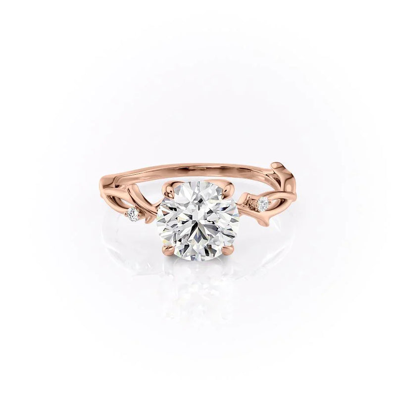 2.5 CT Round Cut Moissanite Engagement Ring With Stunning Twisted Band