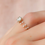 Load image into Gallery viewer, 2 CT Round Cut Moissanite Engagement Ring With Distance Pave