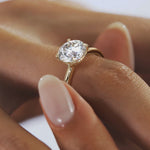 Load image into Gallery viewer, 2 CT Round Flush Stacking Low Profile Solitaire Moissanite Engagement Ring