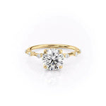 Load image into Gallery viewer, 2 CT Round Cut Moissanite Engagement Ring With Distance Pave