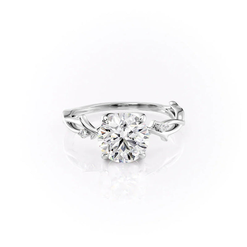 2.5 CT Round Cut Moissanite Engagement Ring With Stunning Twisted Band