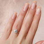 Load image into Gallery viewer, 2 CT Round Cut Hidden Halo Moissanite Diamond Engagement Ring