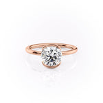 Load image into Gallery viewer, Brilliant 2 CT Round Cut Moissanite Diamond Securely Held In A Unique Bezel Setting Solitaire Ring