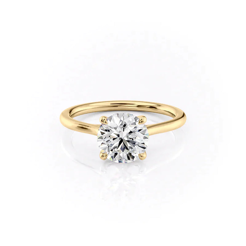 2 CT Round Cut Moissanite Diamond Solitaire Engagement Ring With Unique Pave Setting