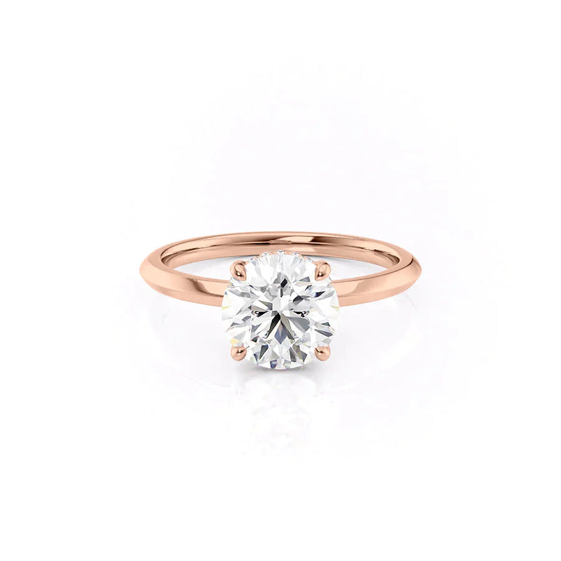 2.5 CT Round Cut Classic Hidden Halo Moissanite Diamond Wedding Ring
