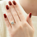 Load image into Gallery viewer, 2 CT Round Cut Moissanite Diamond Solitaire Engagement Ring With Unique Pave Setting