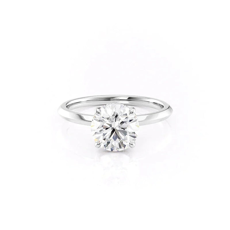 2.5 CT Round Cut Classic Hidden Halo Moissanite Diamond Wedding Ring
