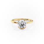 Load image into Gallery viewer, Brilliant 2 CT Round Cut Moissanite Diamond Securely Held In A Unique Bezel Setting Solitaire Ring