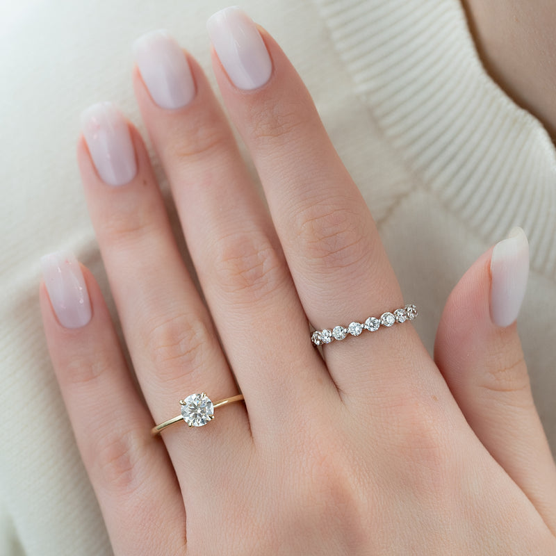 2.5 CT Round Cut Moissanite Diamond Solitaire Engagement Ring