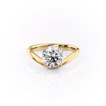 Load image into Gallery viewer, 2.5 CT Round Cut Moissanite Diamond Ring With Unique Curves Band