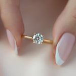 Load image into Gallery viewer, 2 CT Round Cut Moissanite Diamond Solitaire Engagement Ring With Unique Pave Setting