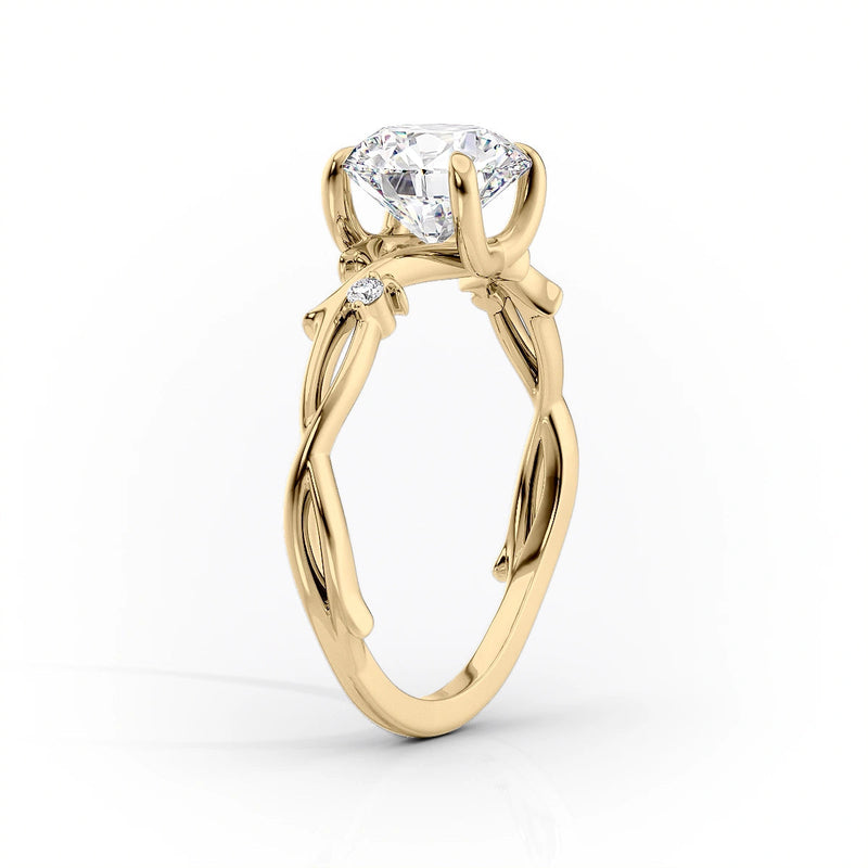 2.5 CT Round Cut Moissanite Engagement Ring With Stunning Twisted Band